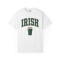 Pint Glass Shirt St Patrick's Day Liquor Gift Women Hand Drawn Tee Beer Glass T-Shirt Shamrock Fan Illustrated Tshirt Cocktail Graphic