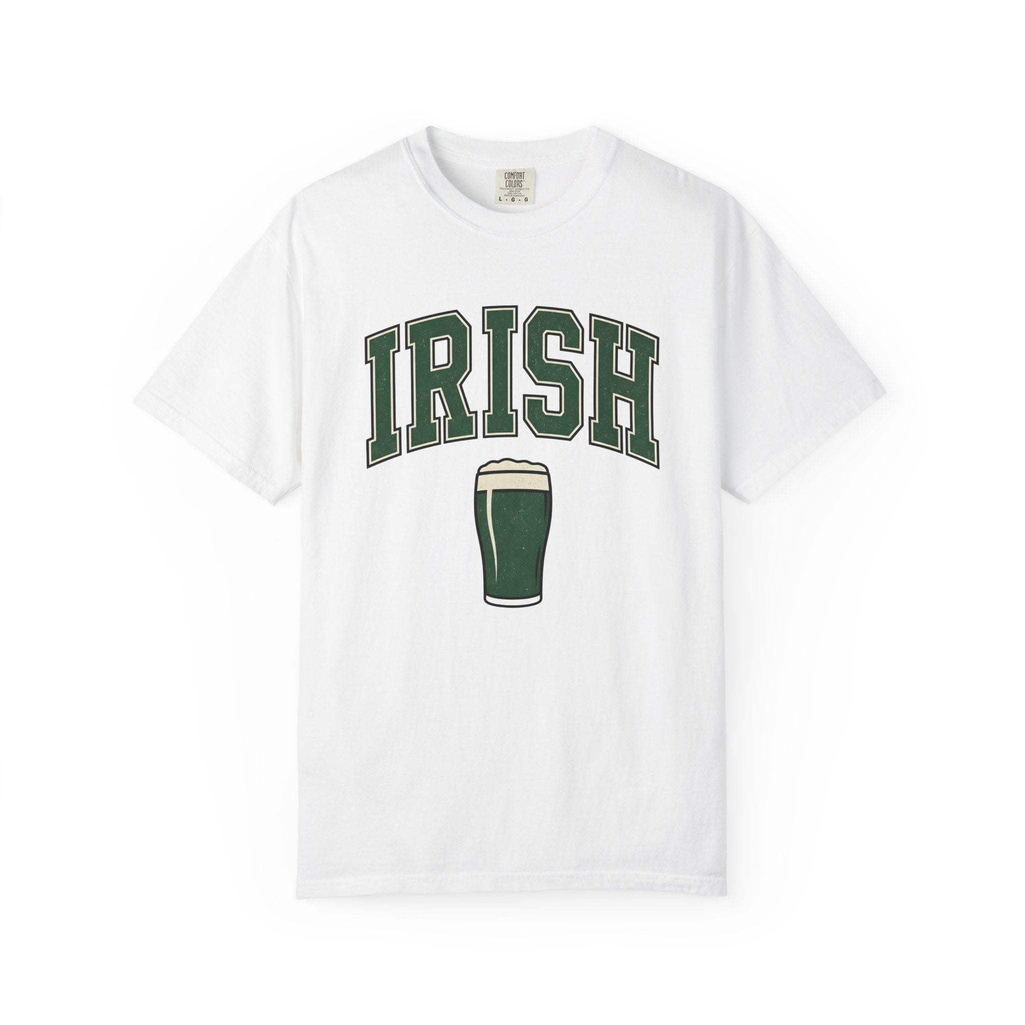 Pint Glass Shirt St Patrick's Day Liquor Gift Women Hand Drawn Tee Beer Glass T-Shirt Shamrock Fan Illustrated Tshirt Cocktail Graphic