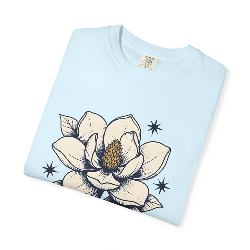 Magnolia Petal Shirt Floral Plants Gift Women Botanical Print Tee Flower T-Shirt Floral Fan Botanical Illustration Plant Graphic Tshirt