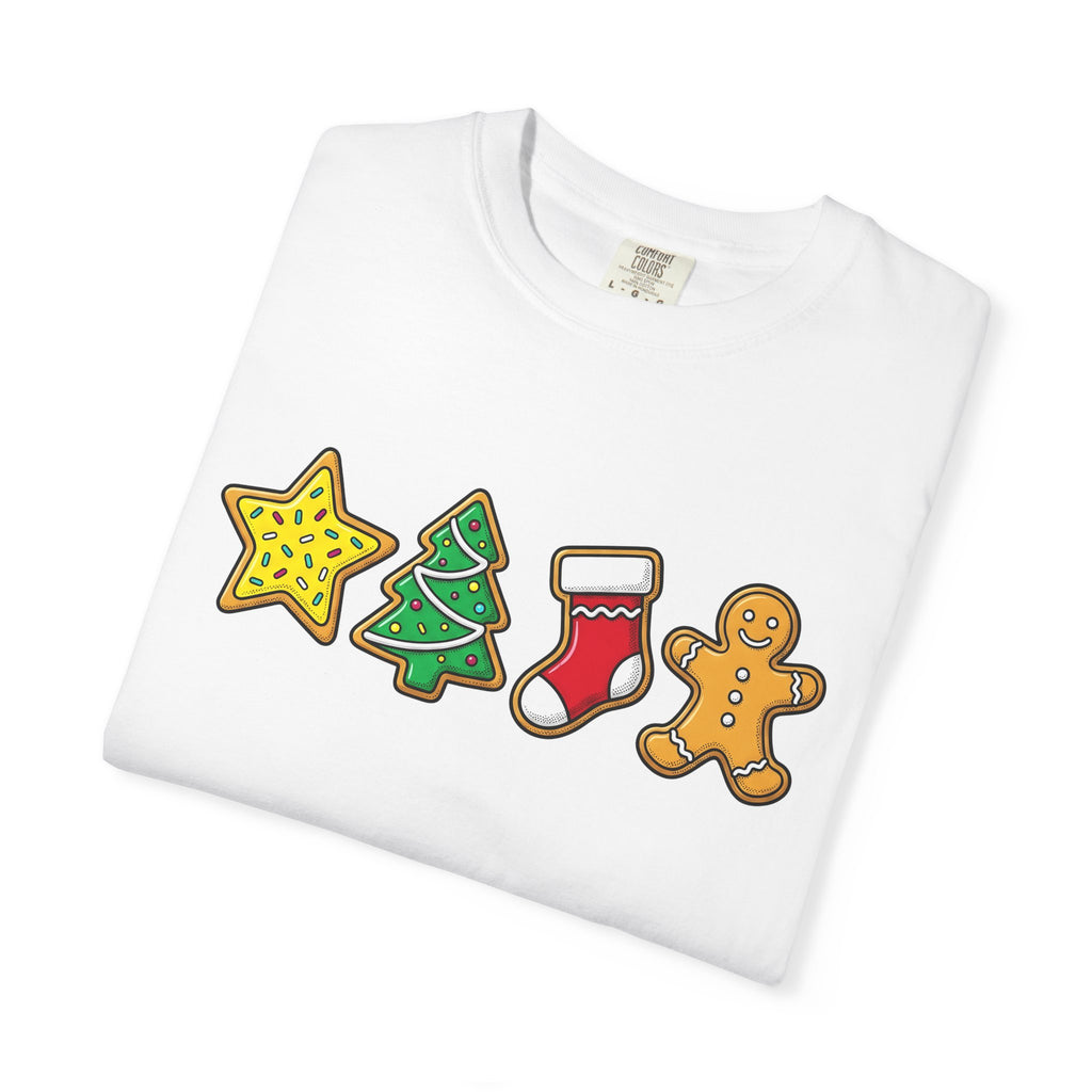 Yuletide Cookies Shirt Christmas Sweets Gift Women Animation Tee Christmas Cookies T-Shirt Xmas Fan Cartoon Tshirt Dessert Graphic Sketch