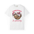 Sloth Present Shirt Christmas Maternity Gift Women Comic Tee Sloth Gift T-Shirt Xmas Fan Funny Tshirt Pregnant Graphic Vintage Christmas Hat