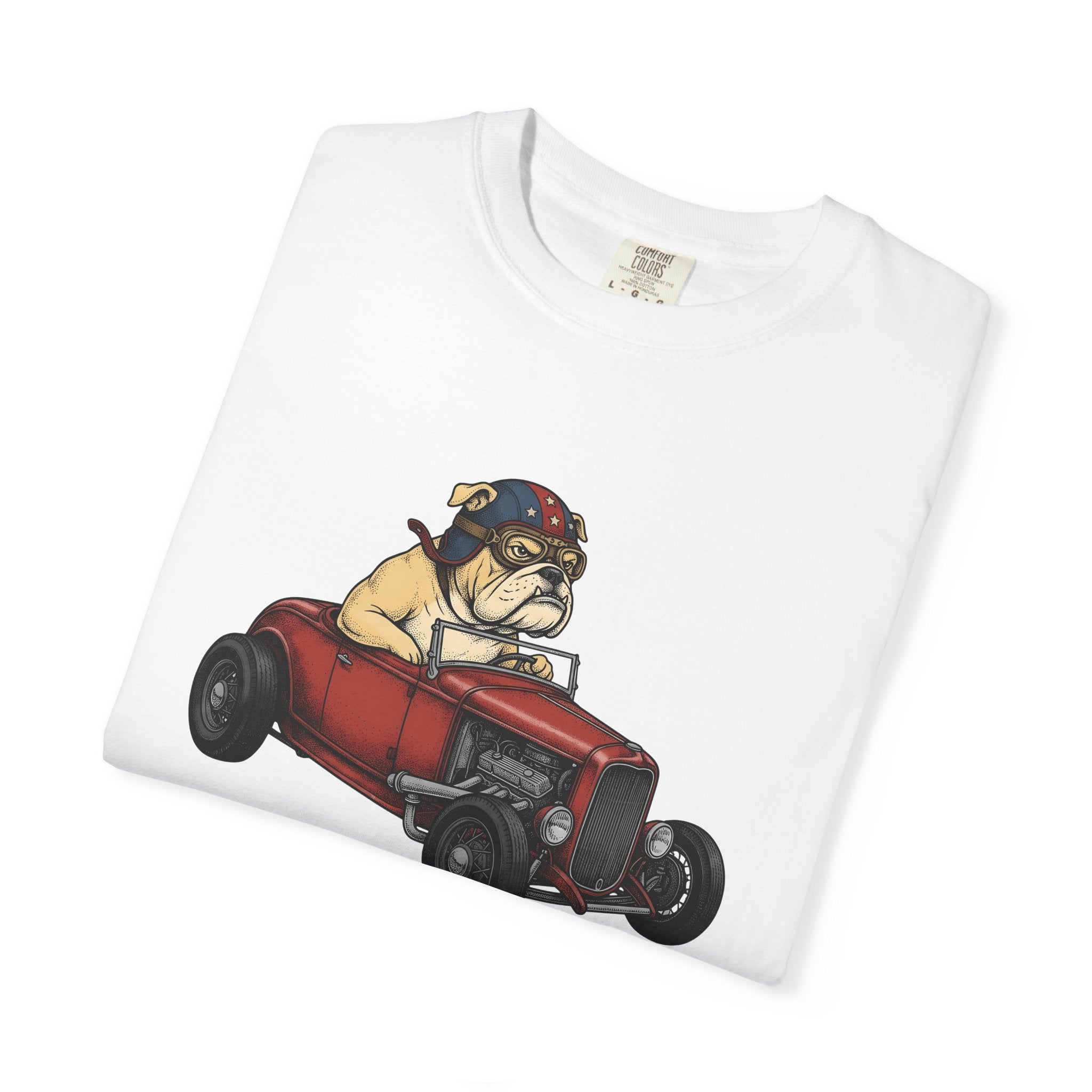 Bulldog Pickup Shirt America 4Th Of July Puppy Gift Women Cartoon Tee Bulldog T-Shirt Patriot Fan Caricature Tshirt Puppy Graphic Line Art