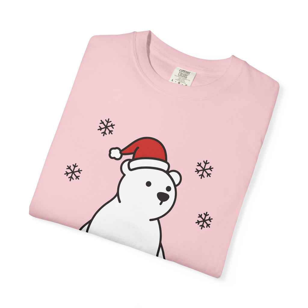 Arctic Bear Shirt Christmas Wildlife Gift Women Adorable Tee Polar Bear T-Shirt Xmas Fan Cute Tshirt Animal Graphic Simple Ice Crystals