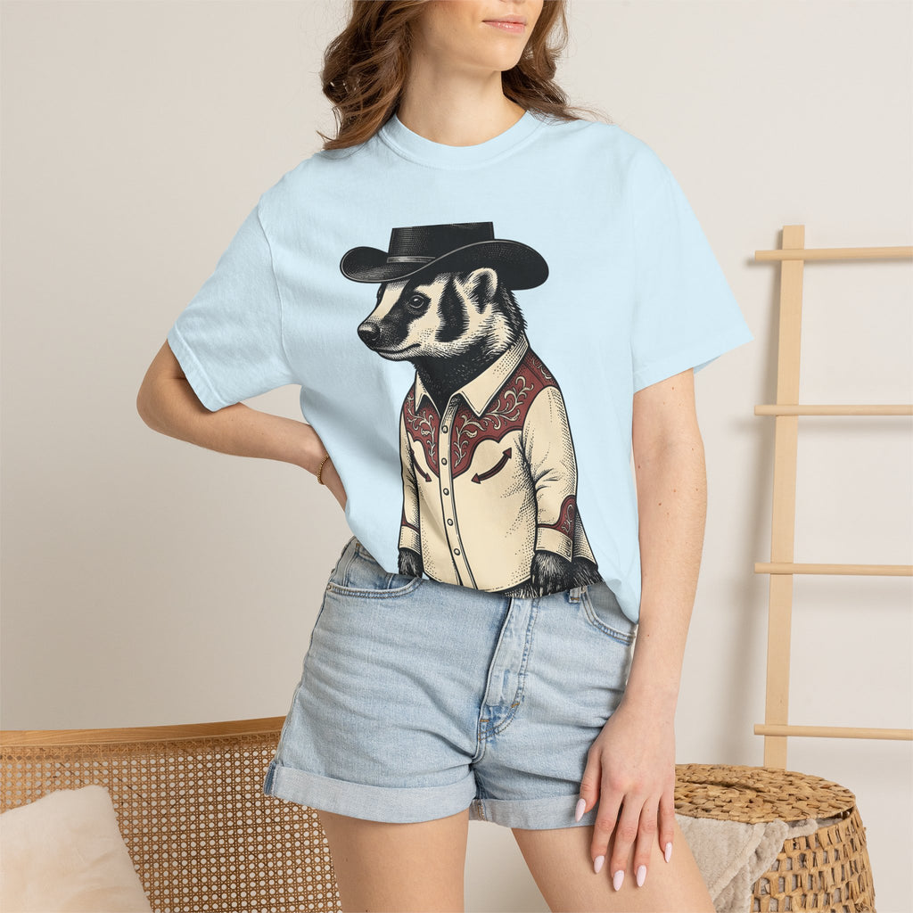 Western Badger Shirt Cowgirl Fauna Gift Women Heritage Tee Badger T-Shirt Cowboy Fan Vintage Tshirt Wildlife Graphic Ink Hat Cowboy Tshirt