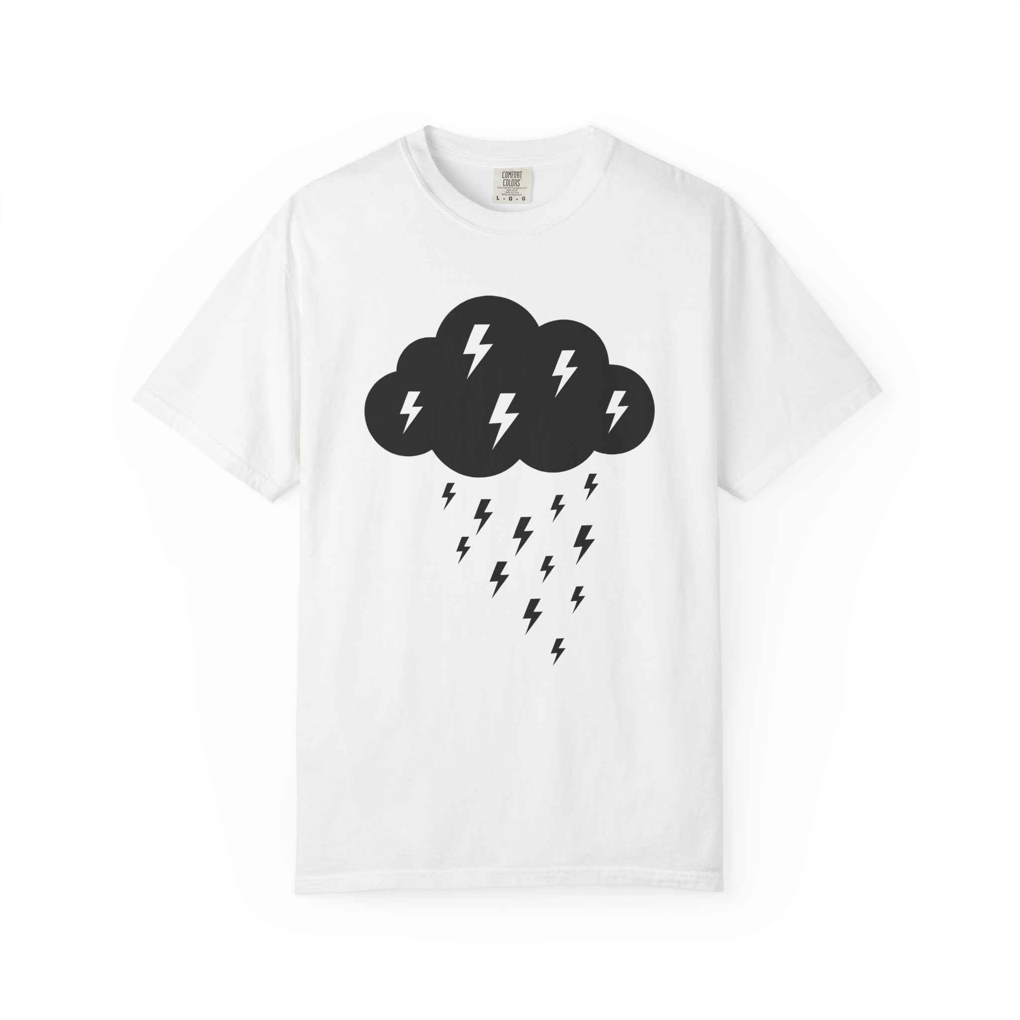 Dark Cloud Shirt Boho Chic Forecast Gift Women Flat Tee Storm T-Shirt Hippie Fan Minimalist Tshirt Weather Graphic Geometric Strike Tshirt