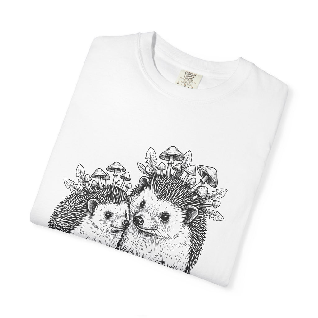 Hedgehog Clan Shirt Animals Environment Gift Women Cartoon Tee Porcupine T-Shirt Wildlife Fan Quirky Tshirt Eco Graphic Rustic Woodland