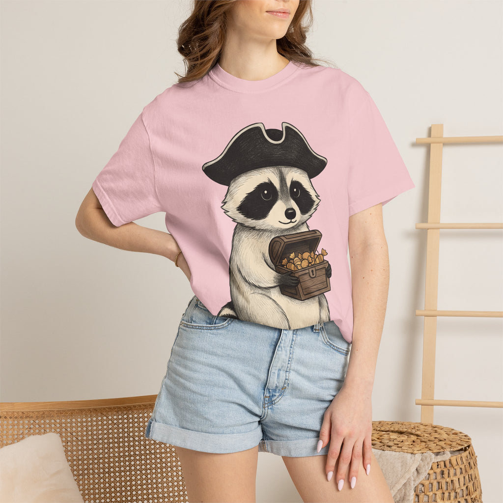 Raccoon Pirate Shirt Halloween Wildlife Gift Women Adorable Tee Trash Panda T-Shirt Horror Fan Cute Tshirt Animal Graphic Sketch Sweets