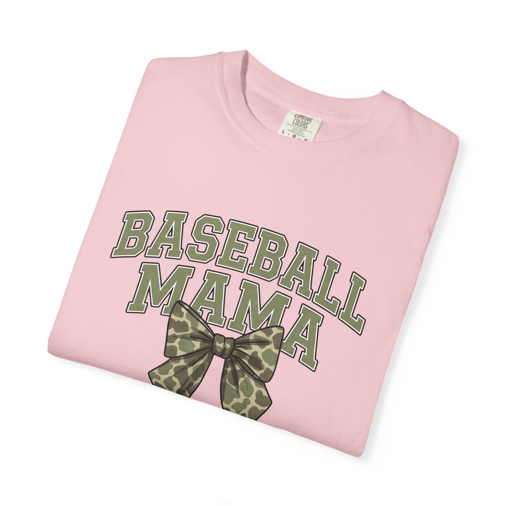Camo Hair Bow Shirt Baseball Mom Competition Gift Women Thick Tee Hair Bow Clip T-Shirt Softball Fan Bold Typography Tshirt Tournament