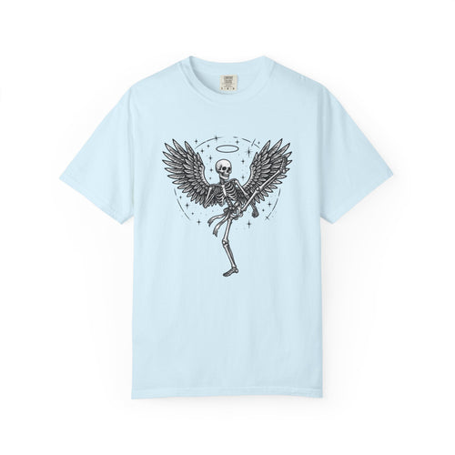 Angel Skull Shirt Sports Combat Gift Women Ink Tee Sugar Skull T-Shirt Athlete Fan Tattoo Tshirt Fighting Graphic Dark Star Shapes Tshirt