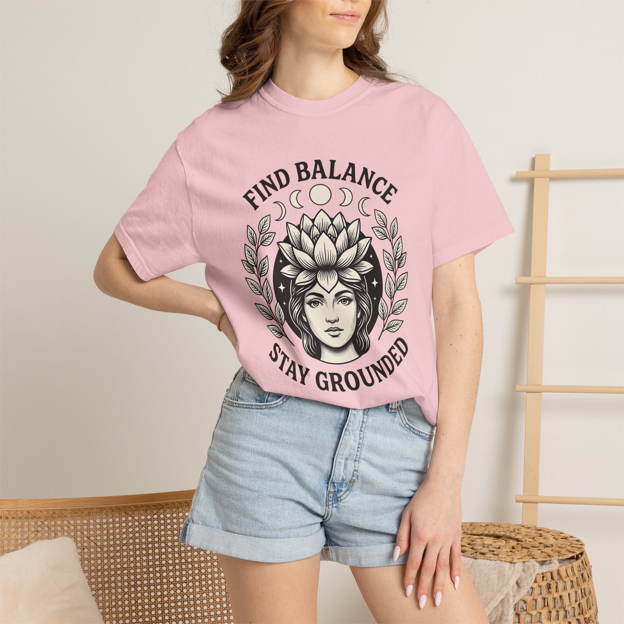 Lotus Bloom Girl Shirt Yoga Wellness Gift Women Earthy Tee Lotus Flower T-Shirt Yogini Enthusiast Bohemian Tshirt Self Care Graphic Rustic