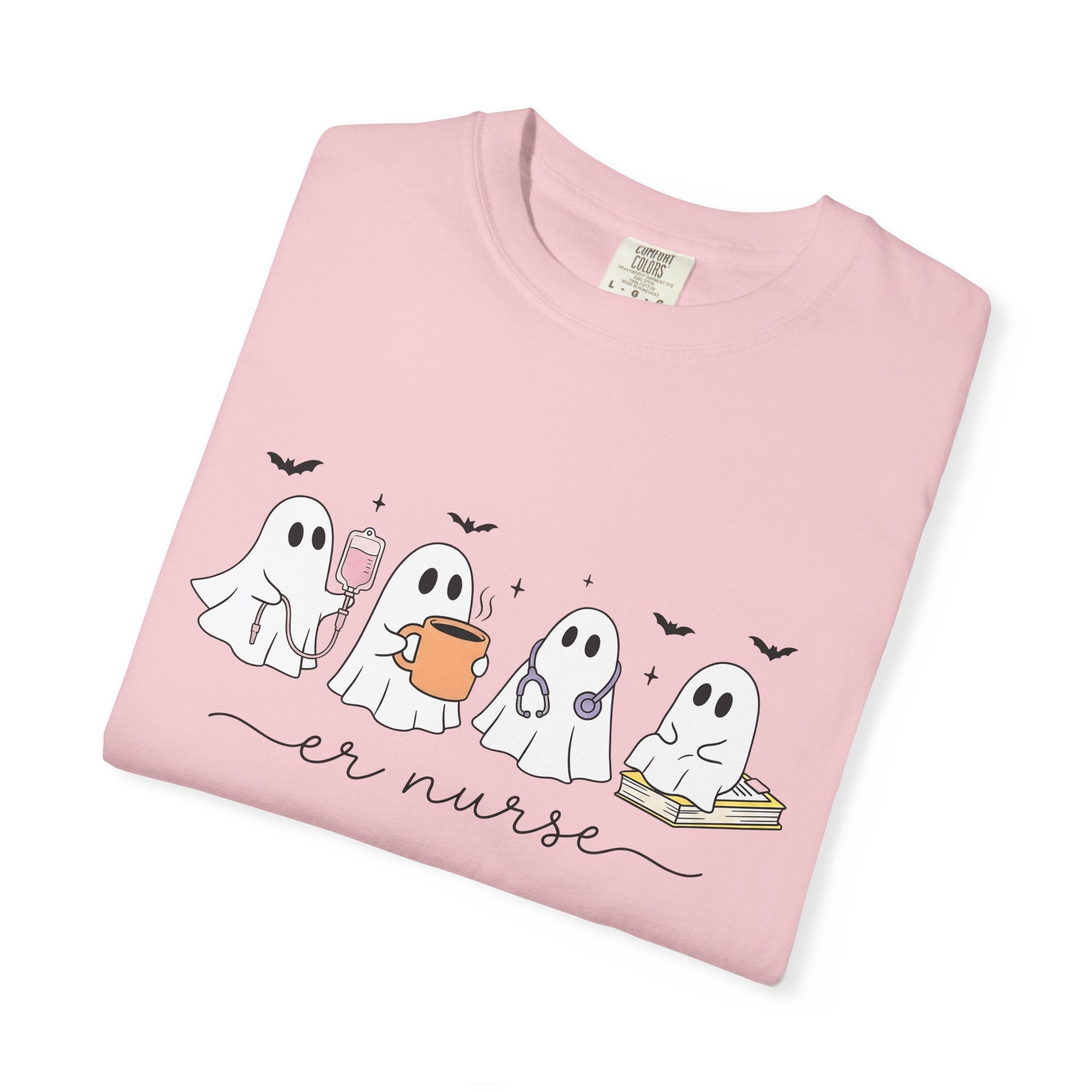 Ghost Nurse Shirt Nurse Halloween Gift Women Cute Tee Specter T-Shirt Nursing Enthusiast Spooky Graphic Tshirt Cartoon Coffee Mug Tshirt