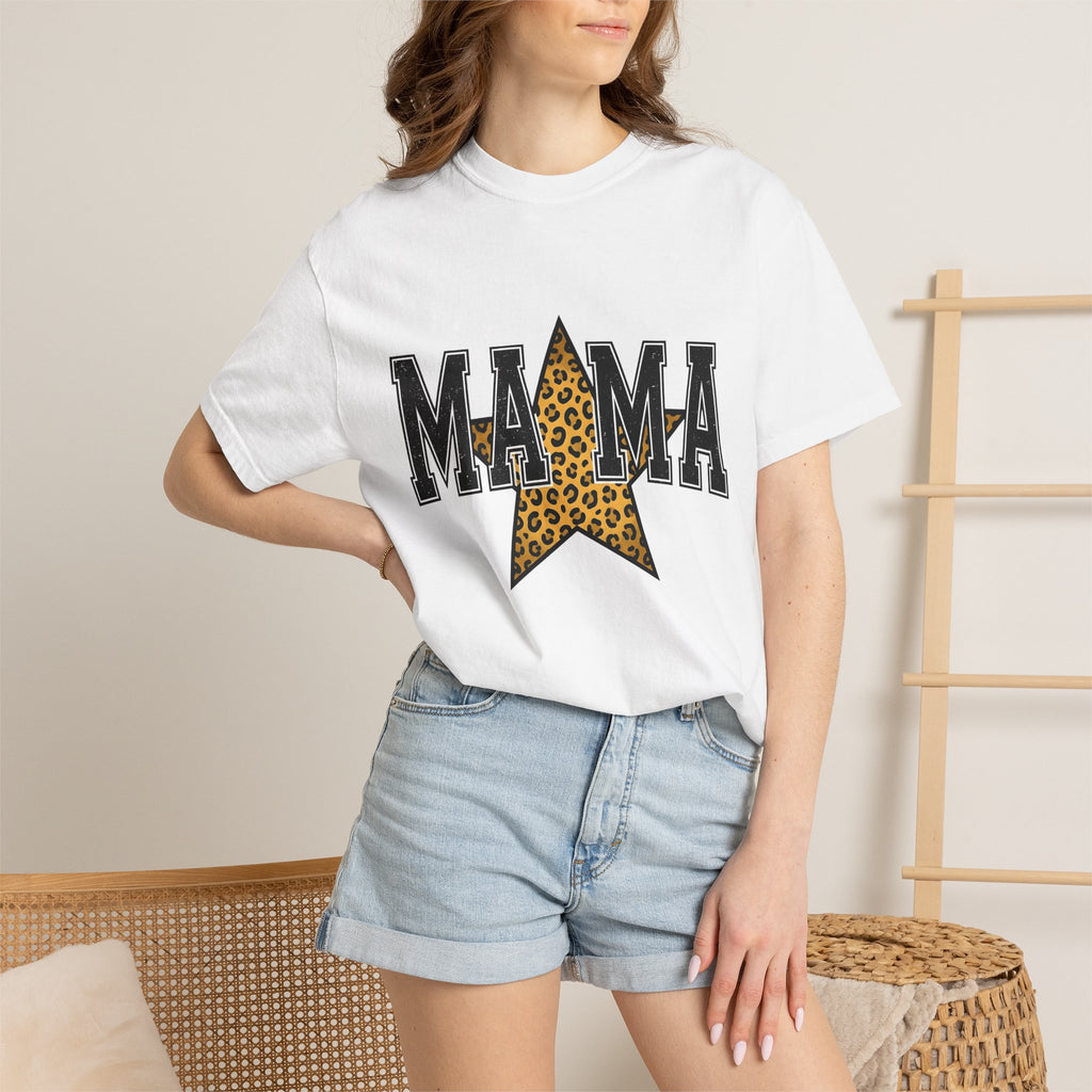 Cheetah Star Shirt Moms Feline Gift Women Modern Tee Leopard T-Shirt Mother Fan Cat Graphic Vintage Wild Print Tshirt