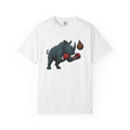 Rhino Fighter Shirt Sports Fauna Gift Women Distressed Tee Rhinoceros T-Shirt Athlete Fan Rhinoceros Graphic Line Art Punching Bag Tshirt