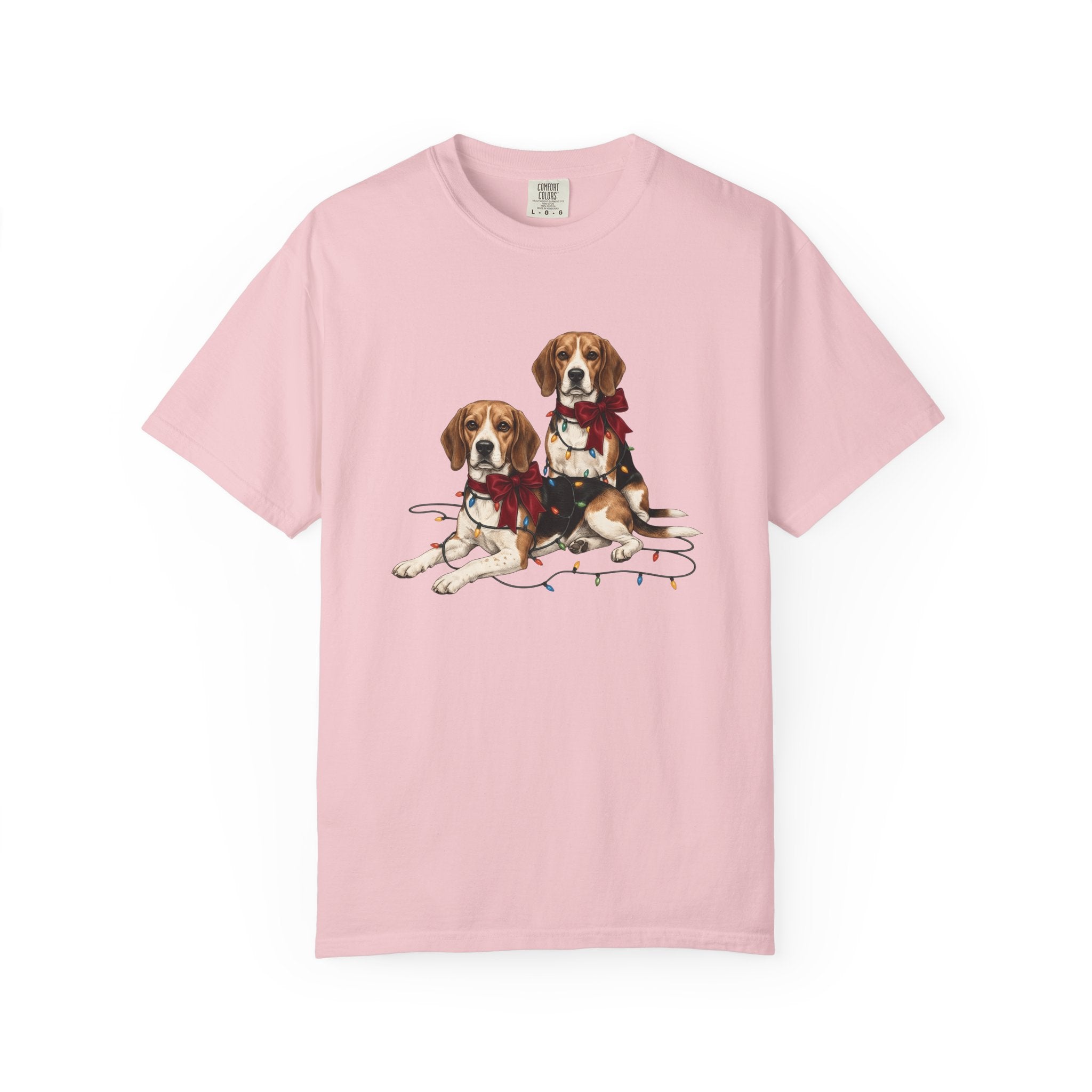Beagle Dogs Shirt Dog Holiday Gift Women Realistic Tee Hound T-Shirt Dog Fan Photorealistic Tshirt Christmas Graphic Vintage Christmas