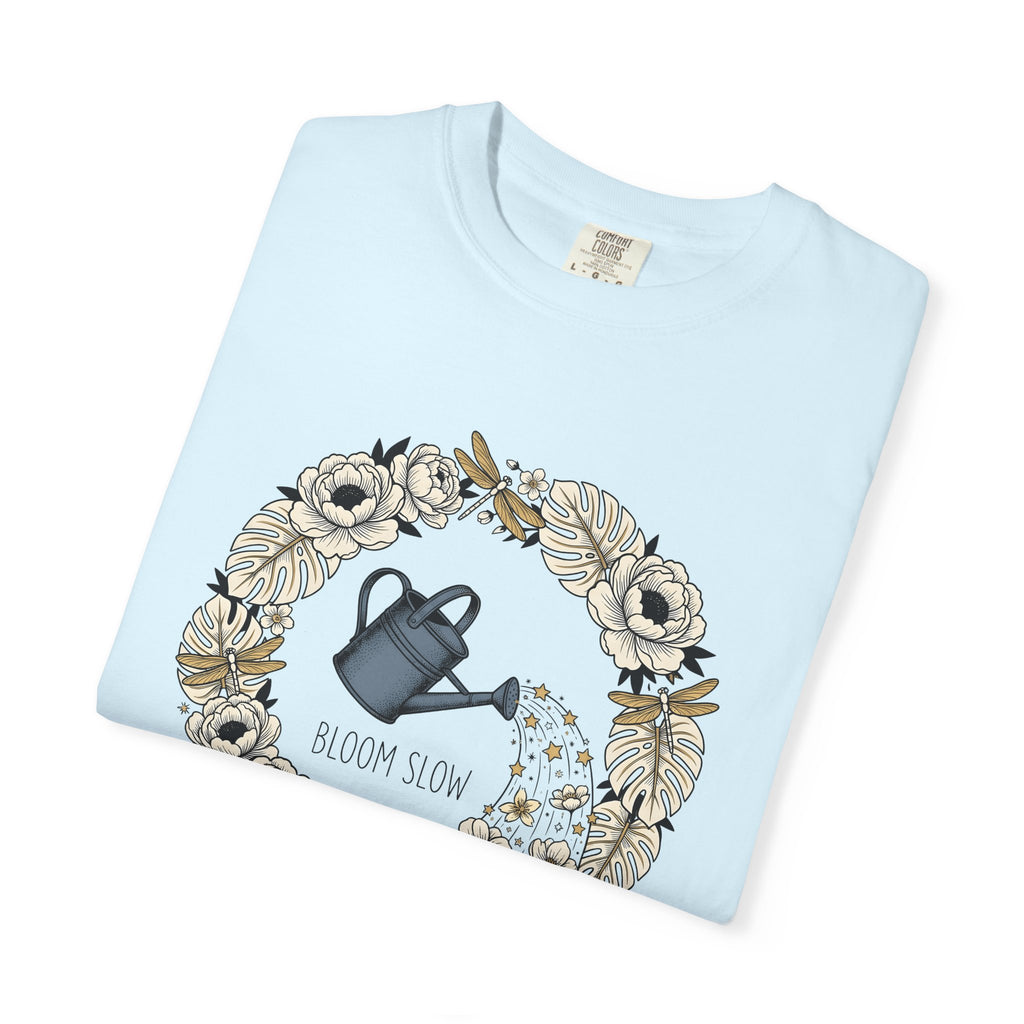 Flower Wreath Shirt Floral Plants Gift Women Floral Tee Wreath T-Shirt Flower Fan Floral Art Tshirt Greenery Graphic Retro Garden Watering