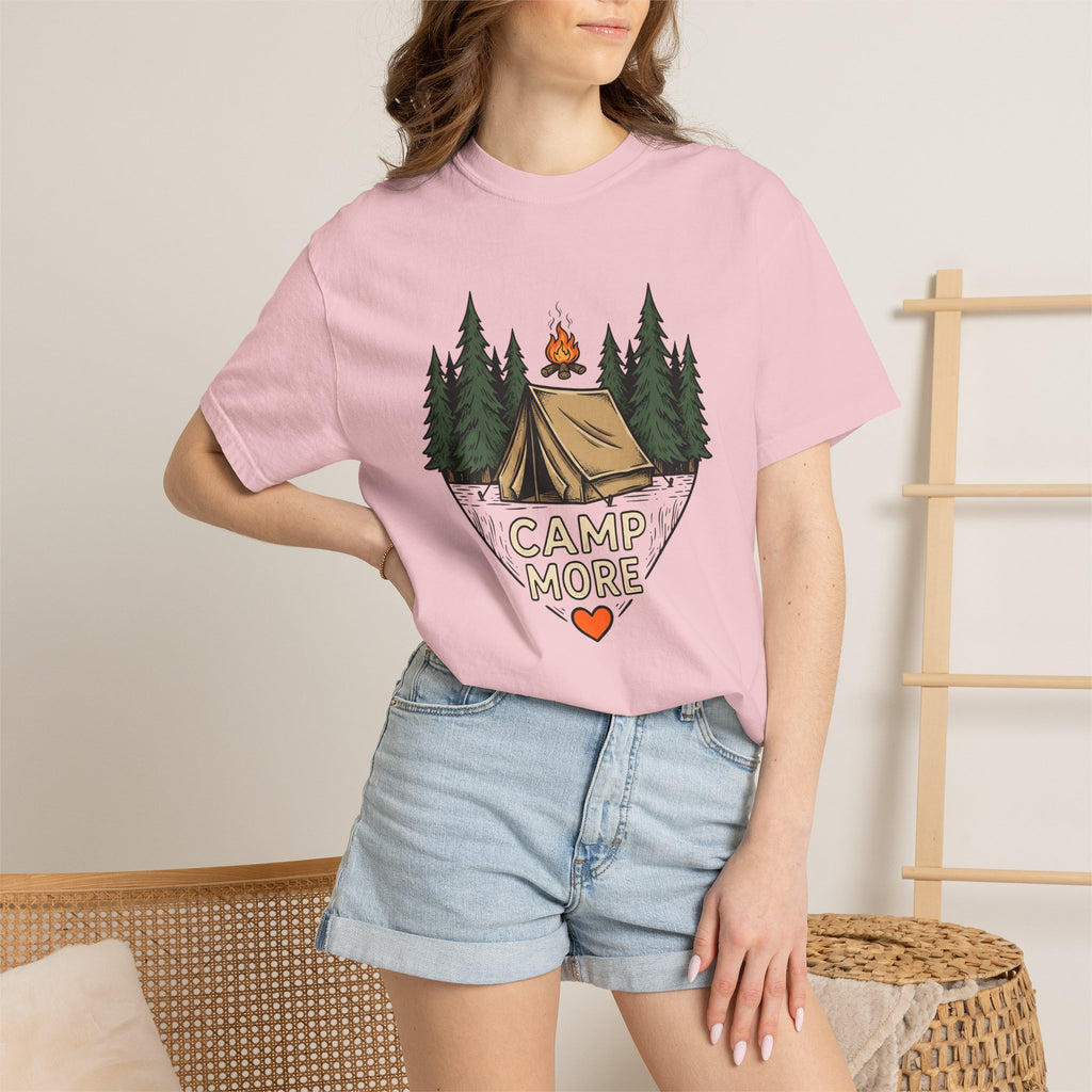 Camping Tent Shirt Camping Adventure Gift Women Line Art Tee Shelter T-Shirt Camper Enthusiast Illustration Design Graphic Cartoon Pine