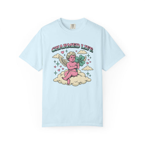 Angel Clover Shirt St Patricks Day Luck Gift Women Vintage Tee Shamrock T-Shirt St Patricks Fan Irish Tshirt Fortune Graphic Retro Cloud