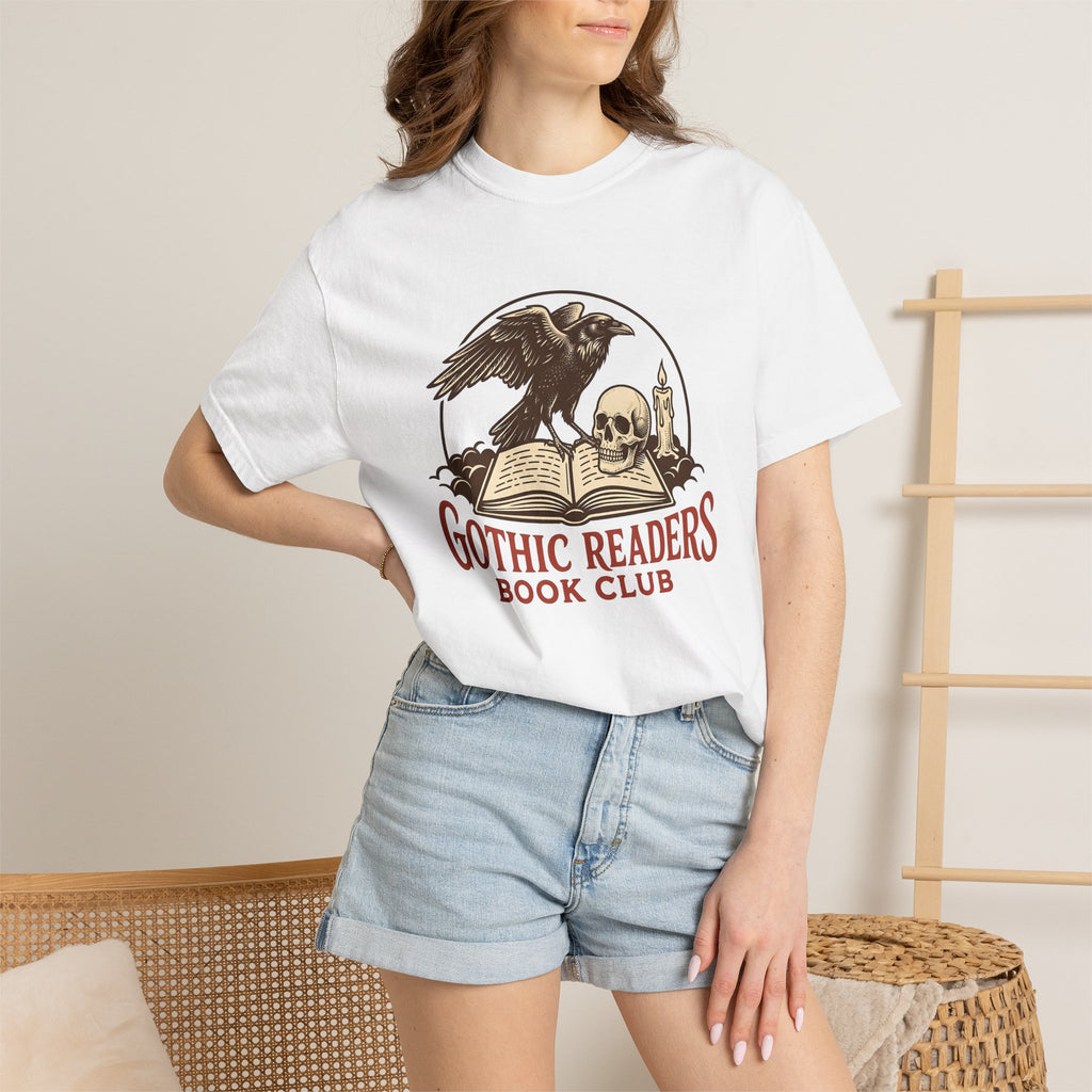 Raven Skull Book Shirt Gothic Book Gift Women Gothic Tee Skull T-Shirt Occult Fan Dark Tshirt Novelty Graphic Vintage Candle Tshirt