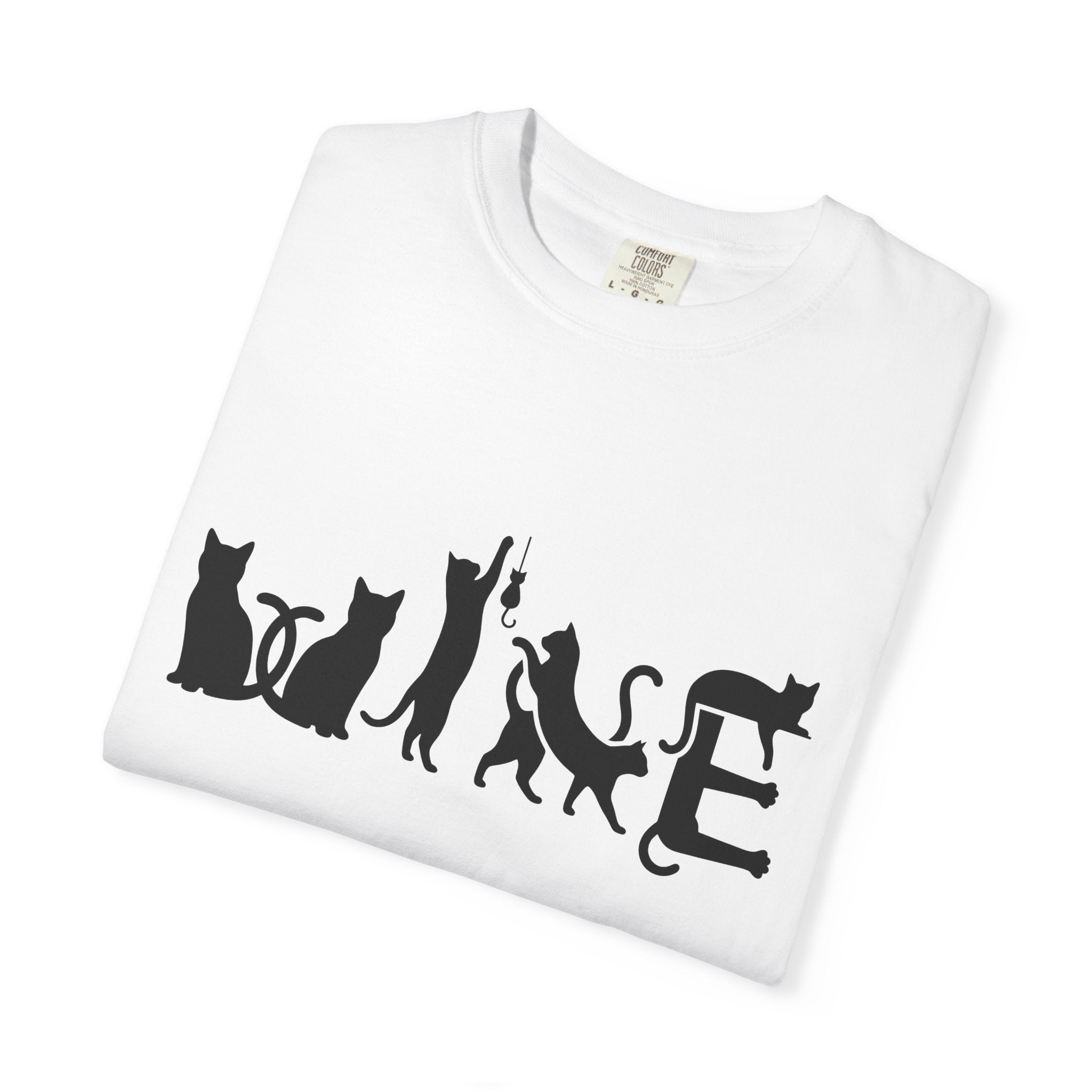 Cat Outline Shirt Cat Animals Gift Women Simple Tee Kitten T-Shirt Feline Fan Cat Tshirt Wildlife Graphic Contemporary Rodent Tshirt
