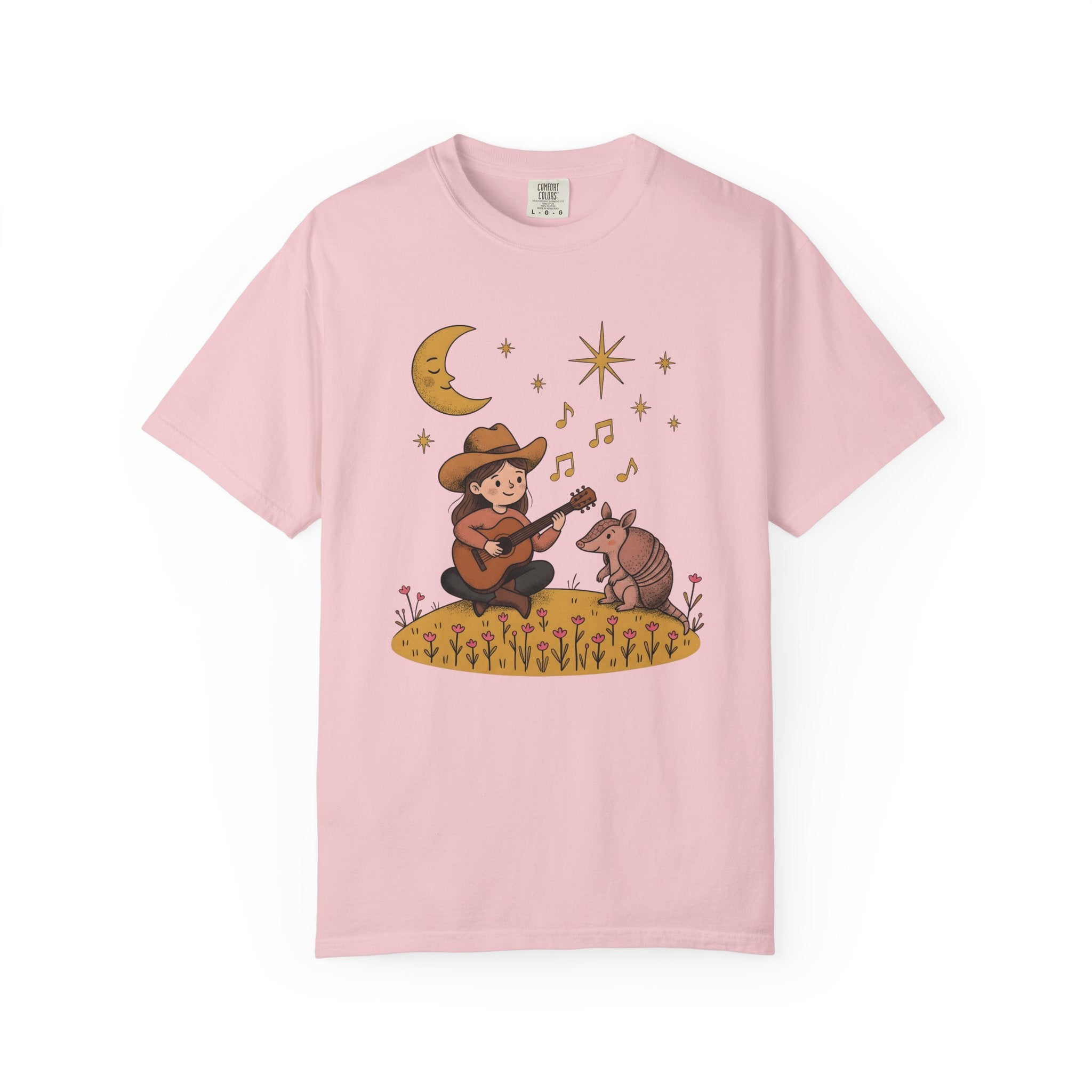 Cowgirl Guitar Shirt Cowgirl Melody Gift Women Line Art Tee Guitarist T-Shirt Cowgirl Fan Linework Tshirt Song Illustration Graphic