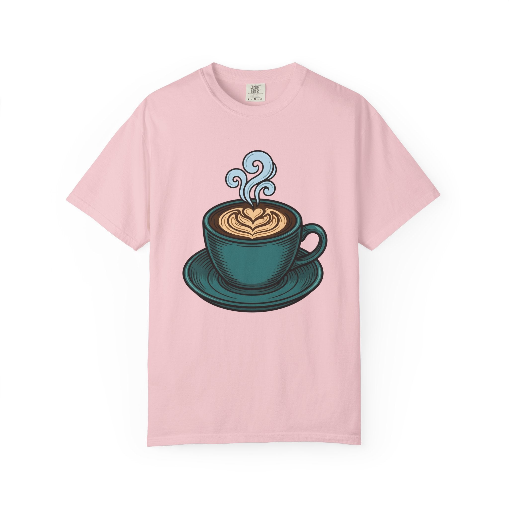 Coffee Cup Shirt Coffee Foodie Gift Women Hand Drawn Tee Mug T-Shirt Coffee Fan Coffee Cup Illustration Design Vintage Latte Art Tshirt