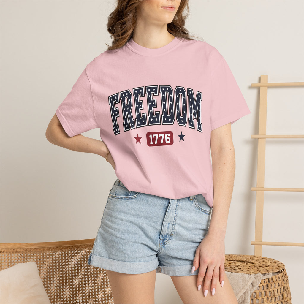 Star Pattern Text Shirt America Holiday Gift Women Patriotic Tee Typography T-Shirt American Enthusiast Retro Tshirt Celebration Graphic