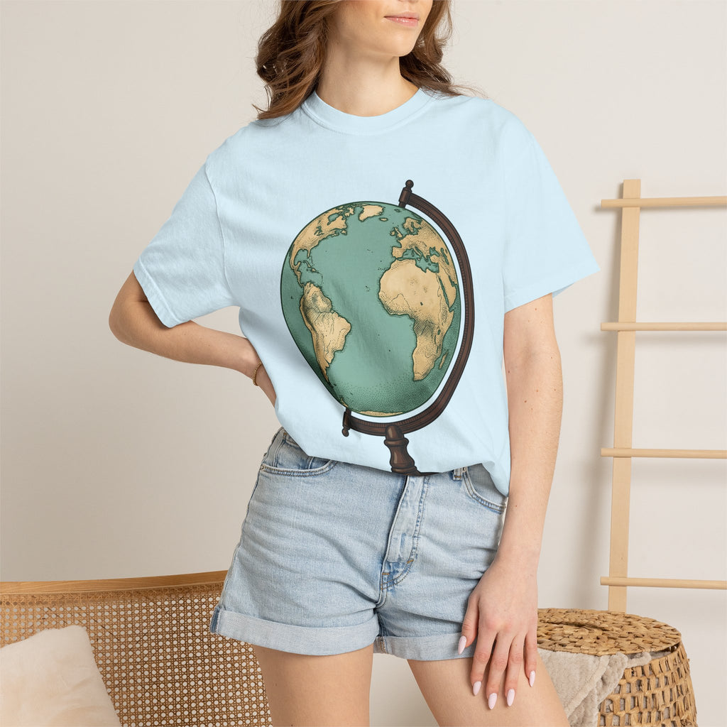 Earth Globe Shirt Travel Maps Gift Women Retro Tee World T-Shirt Adventurer Fan Vintage Tshirt Cartography Graphic Sketch Chart Tshirt