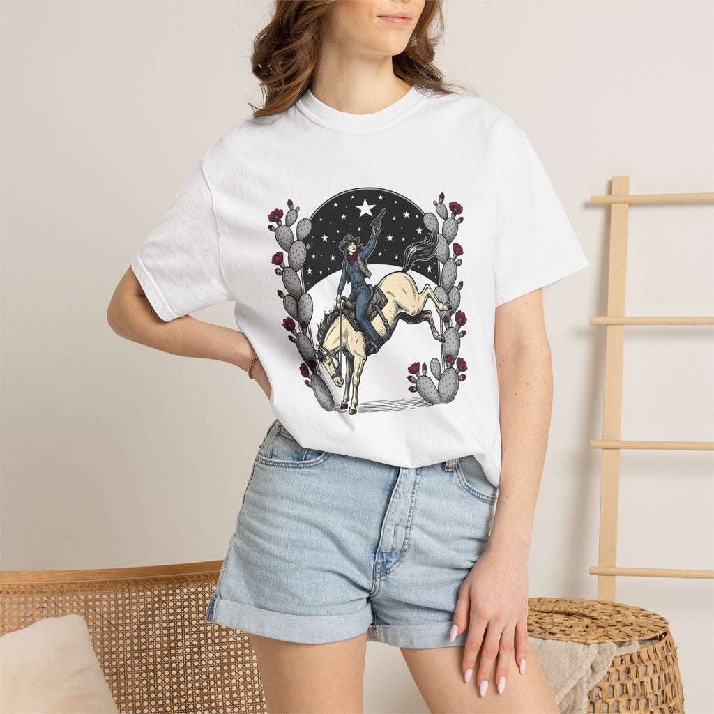 Cowgirl Horse Shirt Cowgirl Rodeo Gift Women Vintage Tee Horseman T-Shirt Cowgirl Fan Retro Tshirt Rodeo Graphic Western Cactus Tshirt