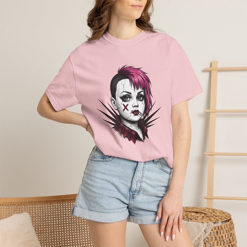 Rebellious Girl Shirt Punk Apparel Gift Women Urban Tee Tomboy T-Shirt Punk Fan Streetwear Tshirt Clothing Graphic Doodle Brooch Tshirt