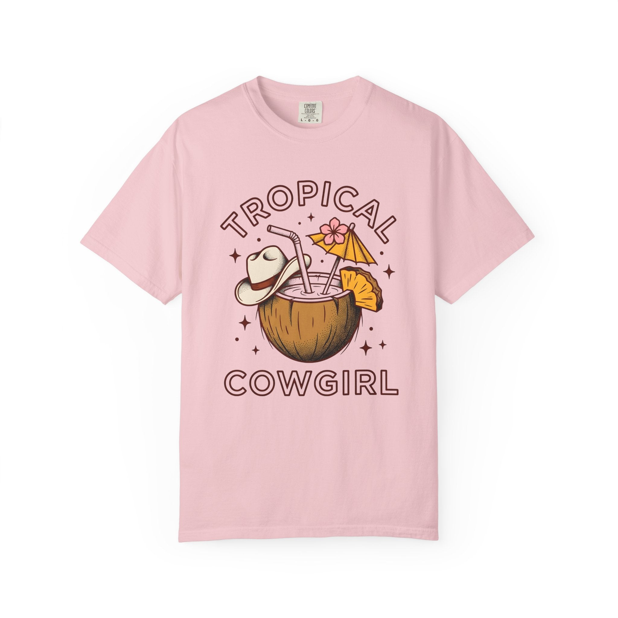 Coconut Beverage Shirt Cowgirl Beach Gift Women Classic Tee Coconut Drink T-Shirt Cowgirl Fan Retro Tshirt Coastal Graphic Doodle Cowboy Cap