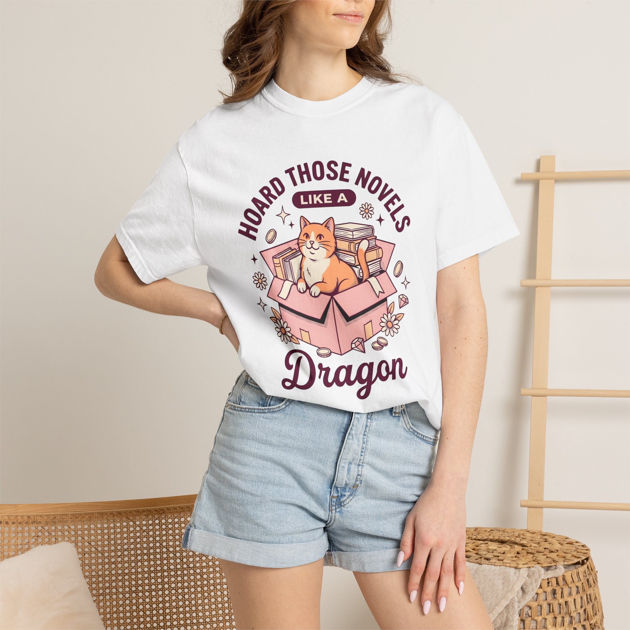 Cat Box Shirt Cat Reading Gift Women Cartoon Tee Litter Box T-Shirt Cat Fan Feline Tshirt Book Graphic Vintage Books Tshirt