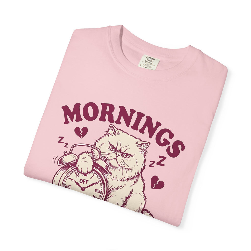 Grumpy Cat Shirt Cat Humor Gift Women Vintage Tee Kitty T-Shirt Feline Fan Retro Tshirt Funny Graphic Hand Drawn Alarm Clock Tshirt