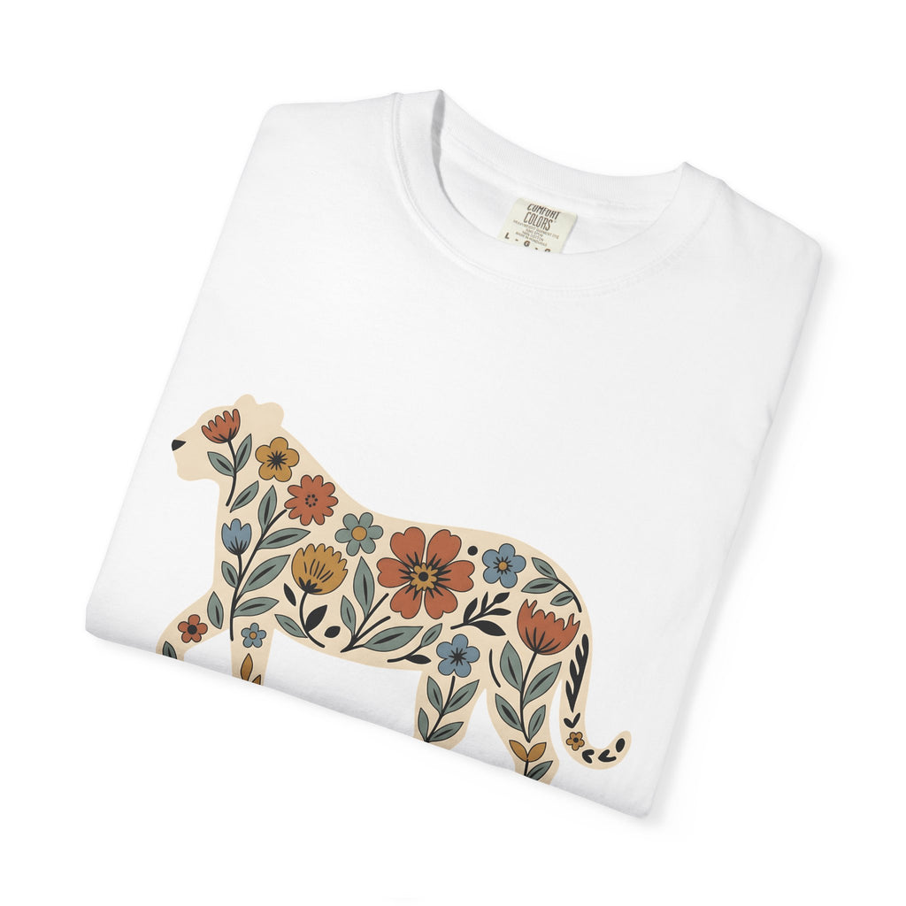 Flower Tiger Shirt Animals Outdoors Gift Women Hippie Tee Tiger Lily T-Shirt Wildlife Fan Boho Tshirt Nature Graphic Tribal Garden Flowers