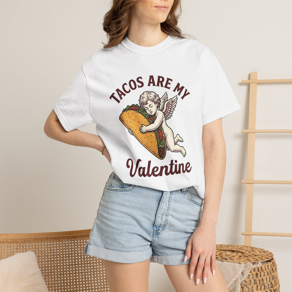 Heart Taco Shirt Valentine's Day Meals Gift Women Classic Tee Taco T-Shirt Valentine Fan Retro Tshirt Food Graphic Doodle Angel Wings Tshirt