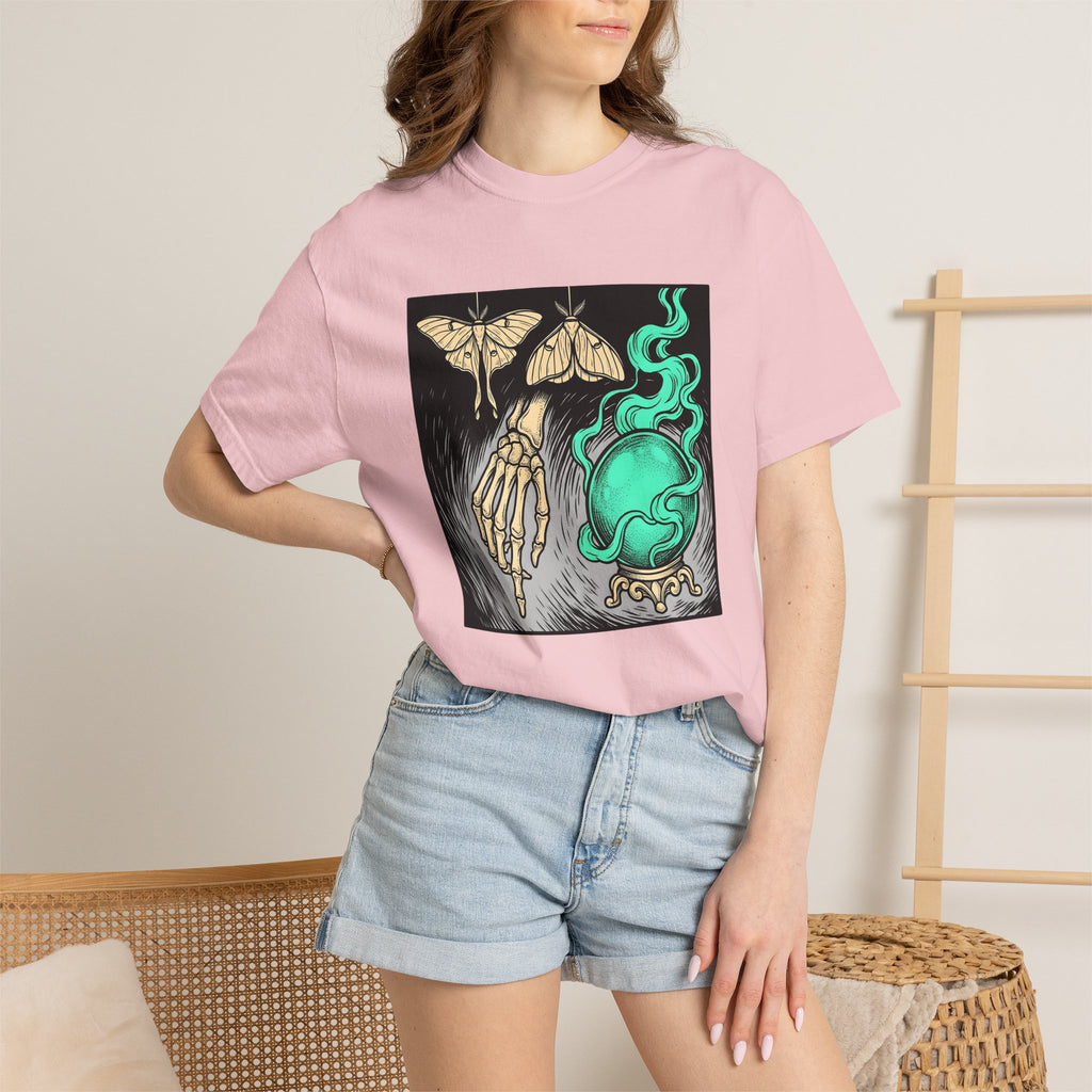 Bony Hand Shirt Halloween Pagan Gift Women Horror Tee Skeleton Hand T-Shirt Halloween Fan Spooky Tshirt Occult Graphic Old School Fortune