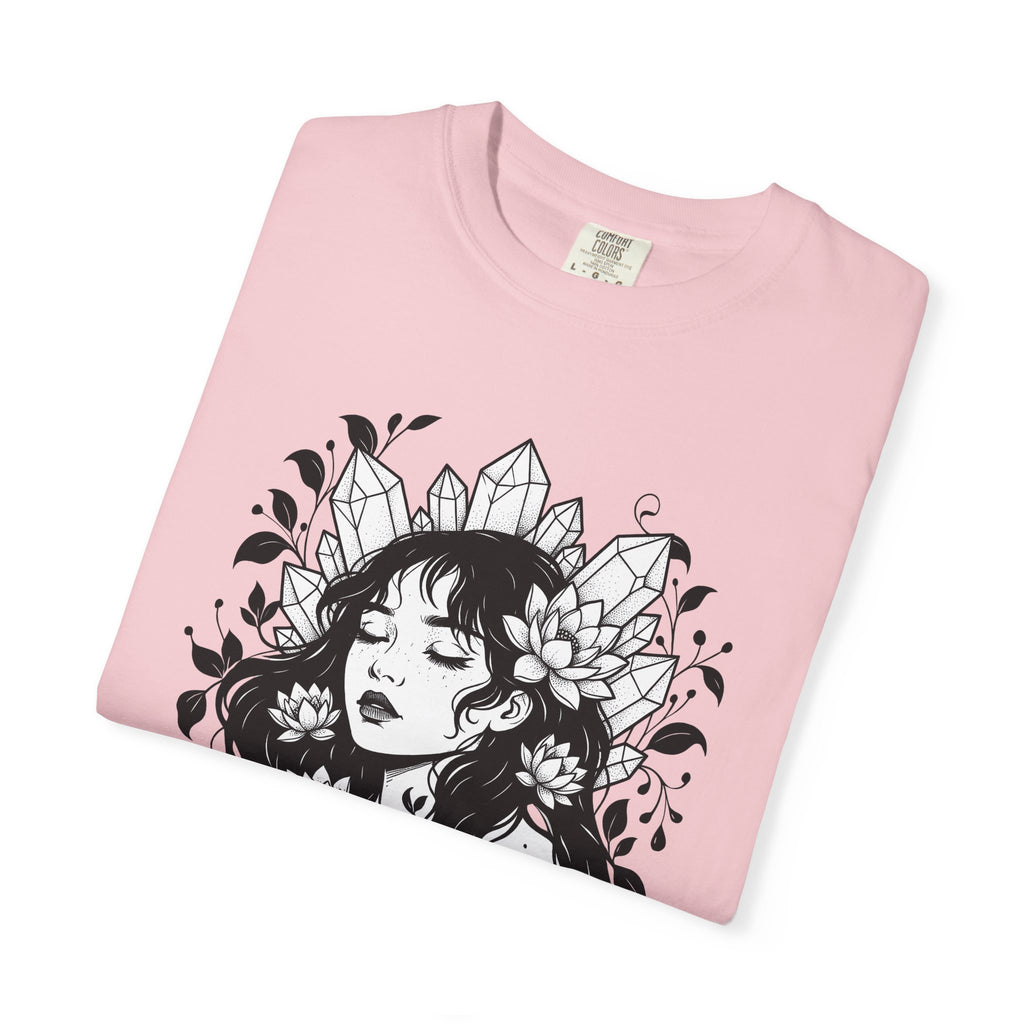 Enchanted Lady Shirt Boho Chic Energy Gift Women Body Art Tee Mystic T-Shirt Bohemian Enthusiast Tattoo Tshirt Vibrational Graphic Line Art