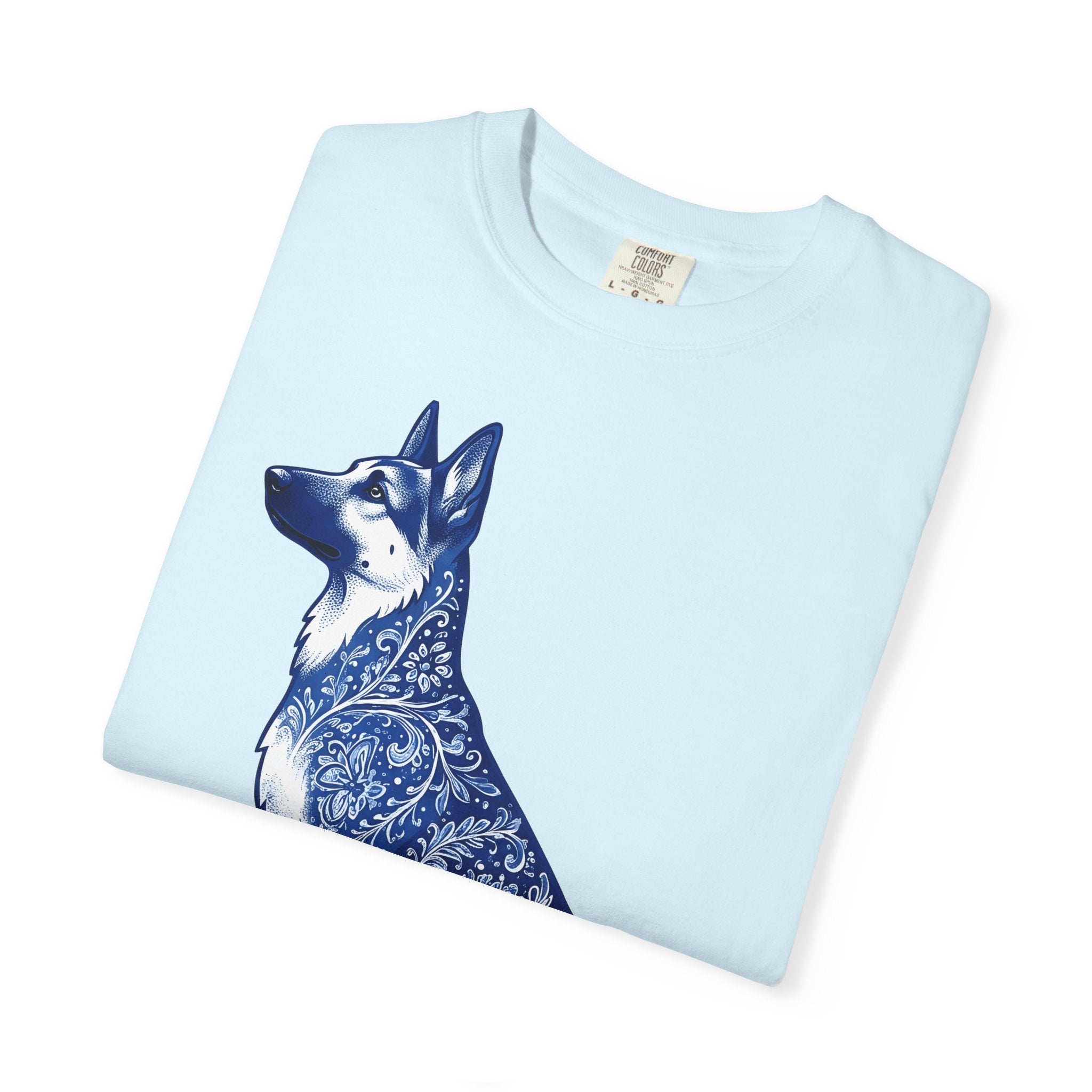 German Shepherd Shirt Dog Animal Gift Women Boho Tee Alsatian T-Shirt Dog Fan Canine Tshirt Creature Graphic Vintage Floral Tshirt