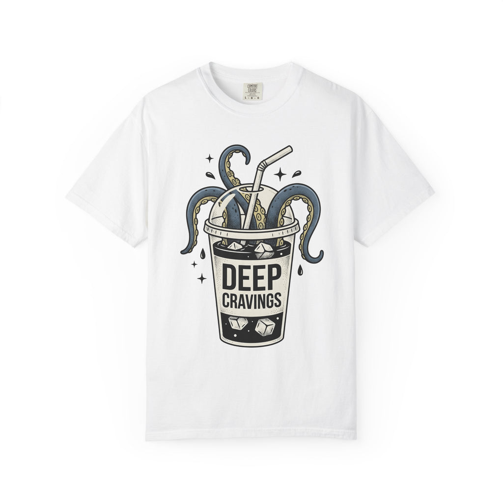 Octopus Cup Shirt Coffee Saltwater Gift Women Cartoon Tee Mug T-Shirt Coffee Fan Cartoon Tshirt Marine Graphic Hand Drawn Ice Cubes Tshirt