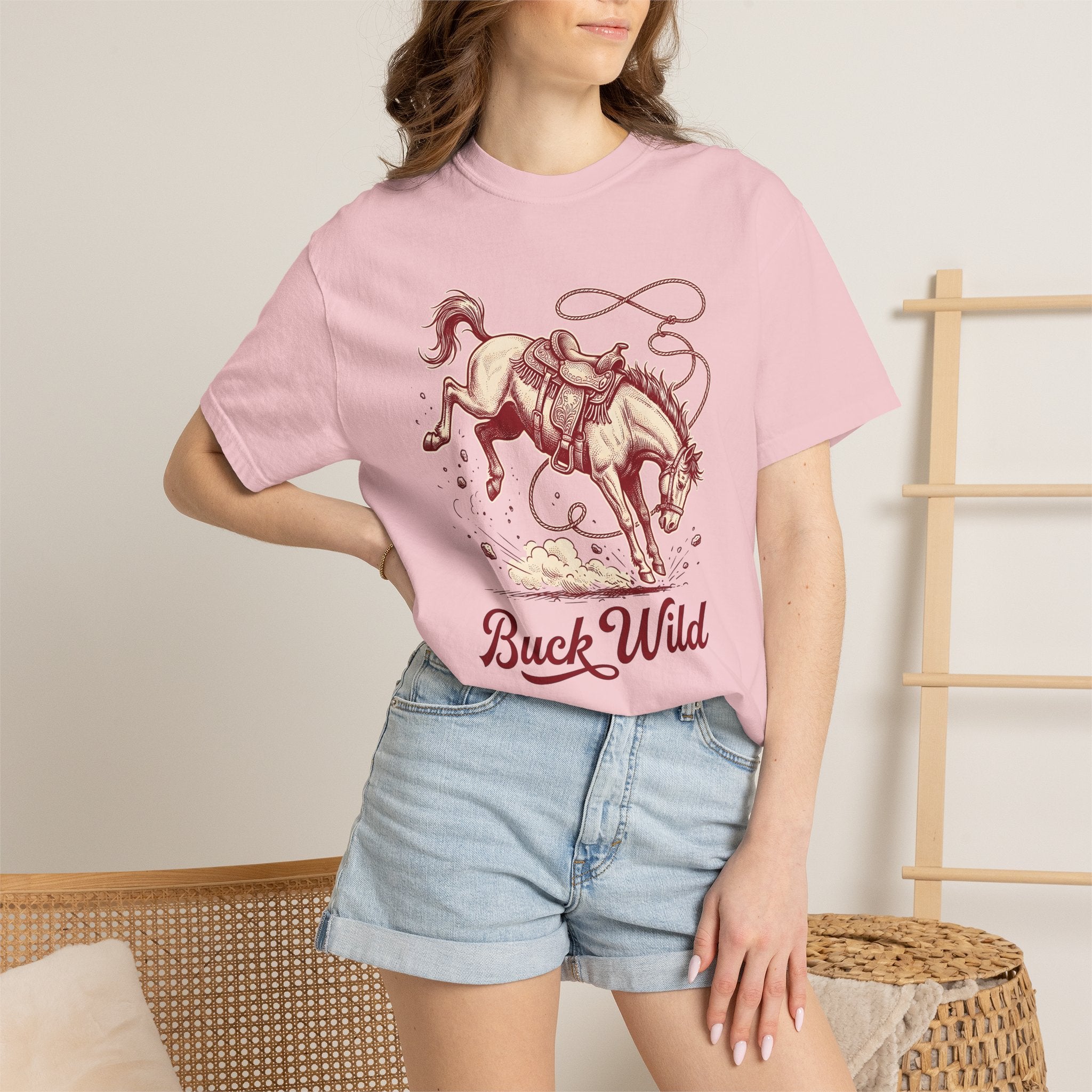 Bronc Horse Shirt Cowgirl Barrel Racing Gift Women Country Tee Mustang T-Shirt Rodeo Fan Western Tshirt Rodeo Graphic Retro Rope Tshirt