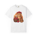 Orange Kitten Shirt Cat Harvest Gift Women Cartoon Tee Kitten T-Shirt Cat Fan Feline Tshirt Autumn Graphic Doodle Apple Crate Tshirt