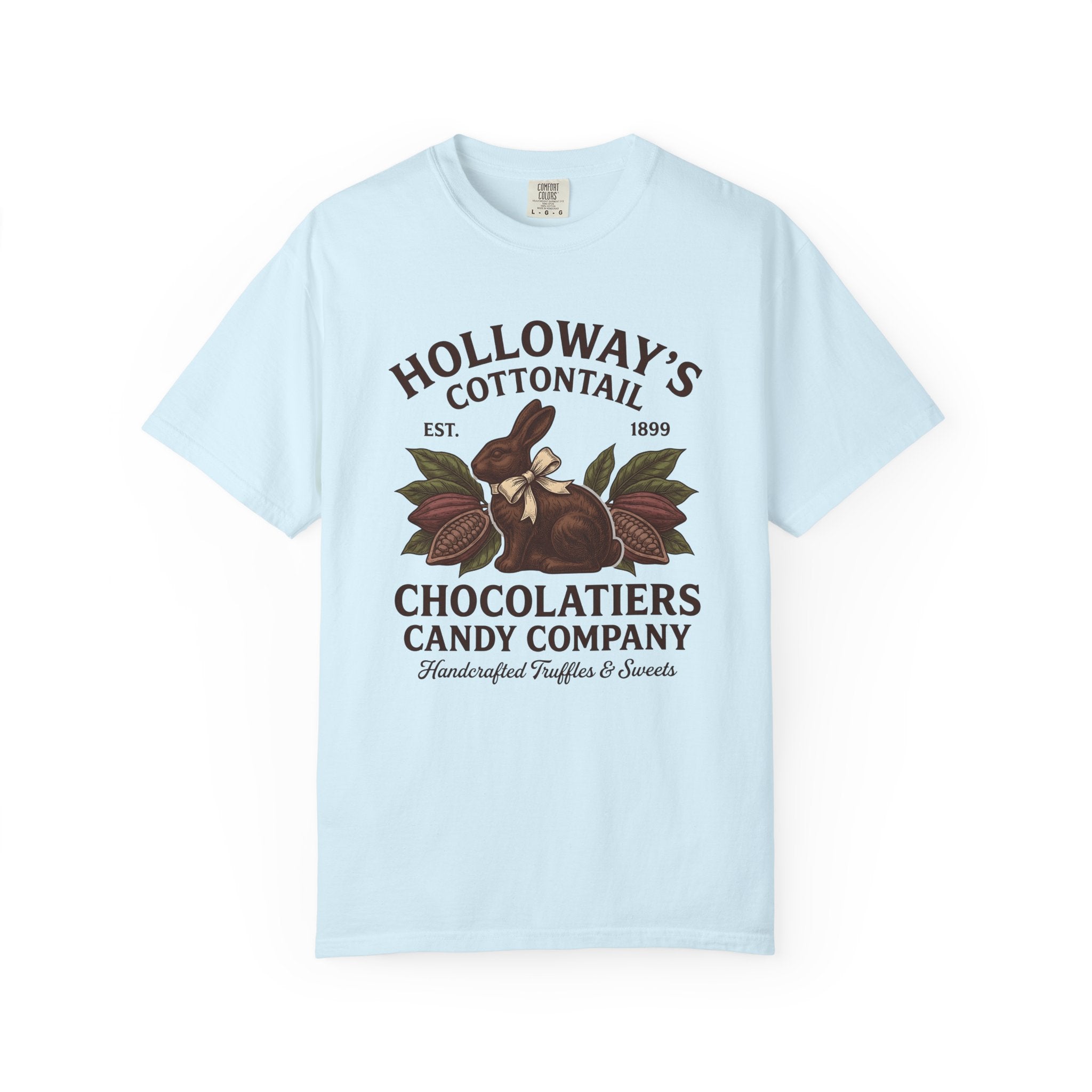 Chocolate Rabbit Shirt Easter Treats Gift Women Old School Tee Chocolate Bunny T-Shirt Easter Fan Chocolatey Tshirt Sweets Graphic Line Art
