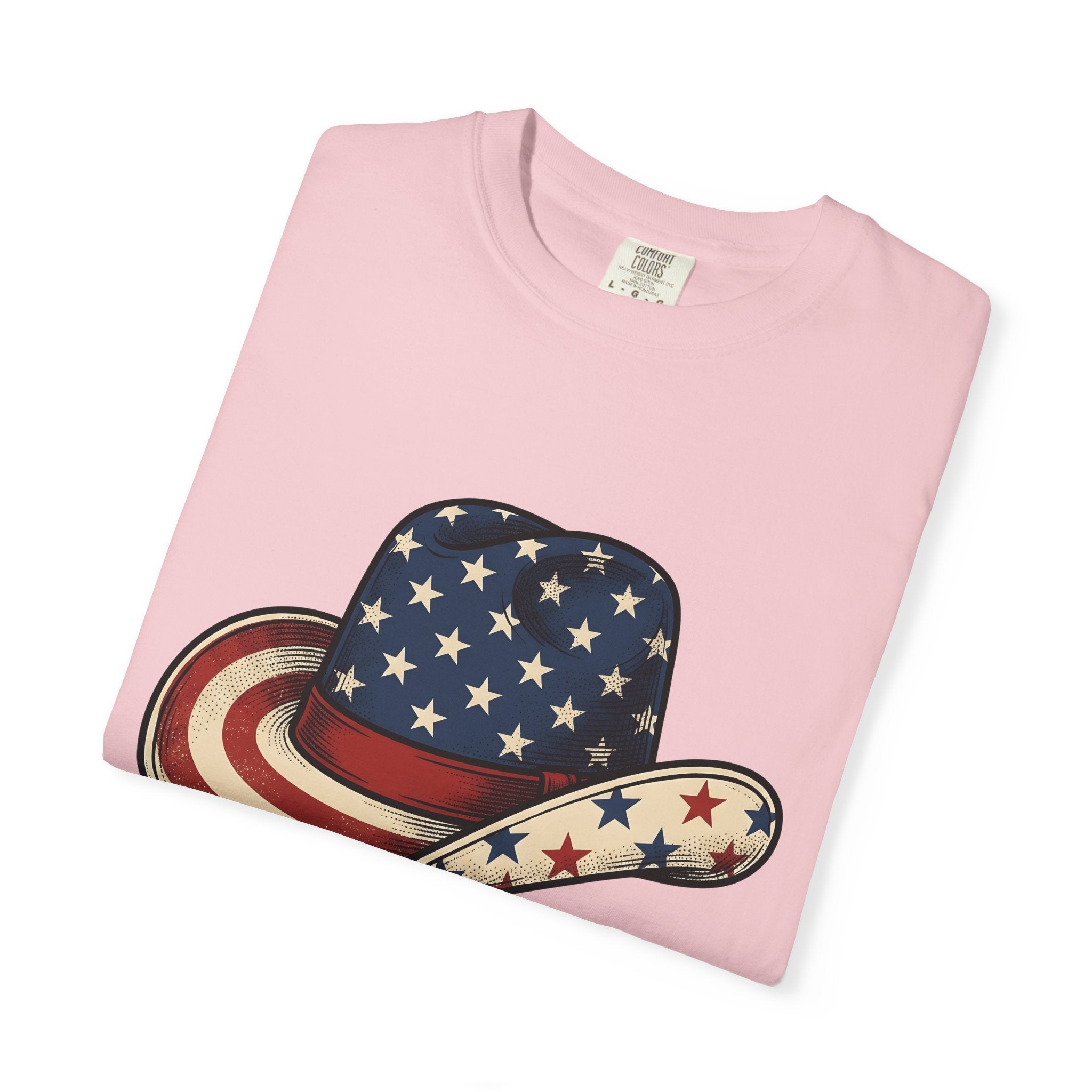 Cowboy Hat Shirt 4th Of July Patriotic Gift Women Vintage Tee Cowboy T-Shirt Independence Fan Western Tshirt American Graphic Retro Stars