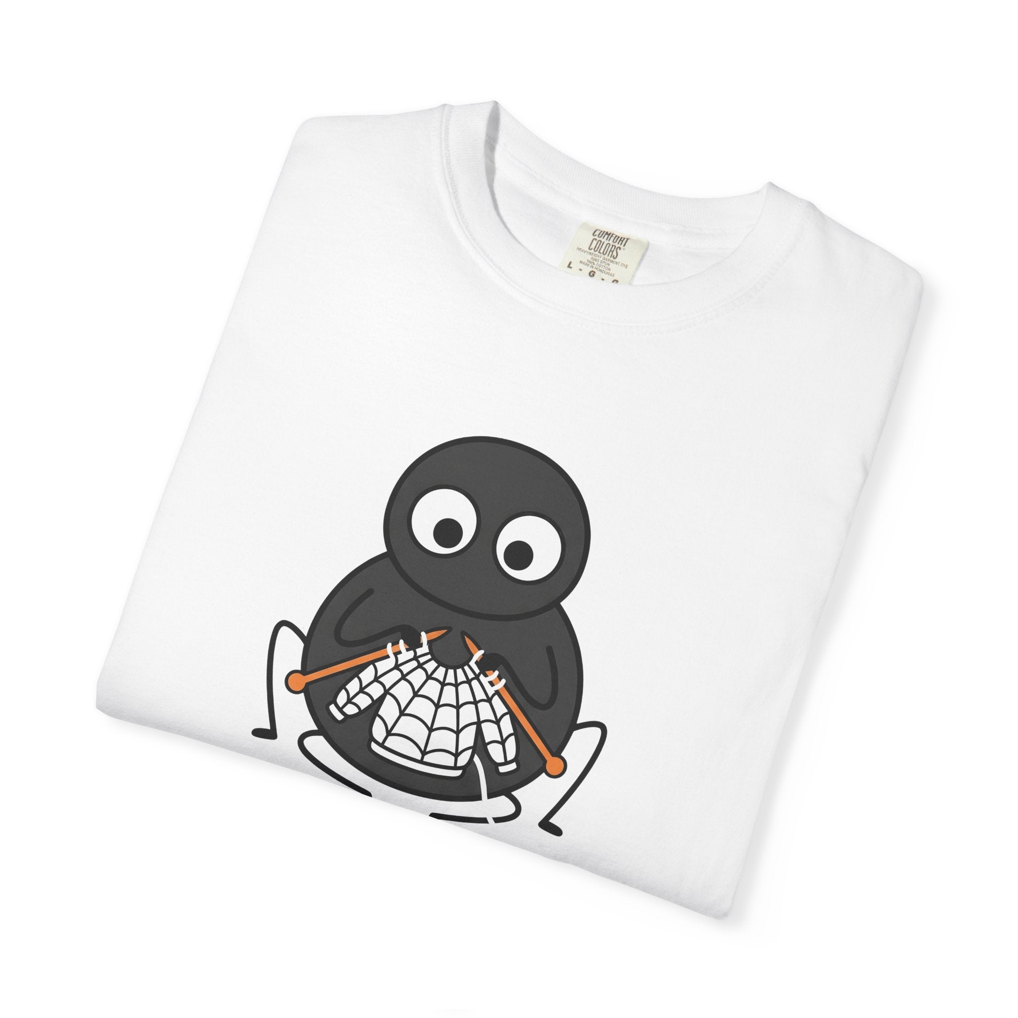 Spider Knitting Shirt Halloween Geek Gift Women Cartoon Tee Arachnid T-Shirt Horror Fan Comic Tshirt Nerd Graphic Minimalist Spiderweb