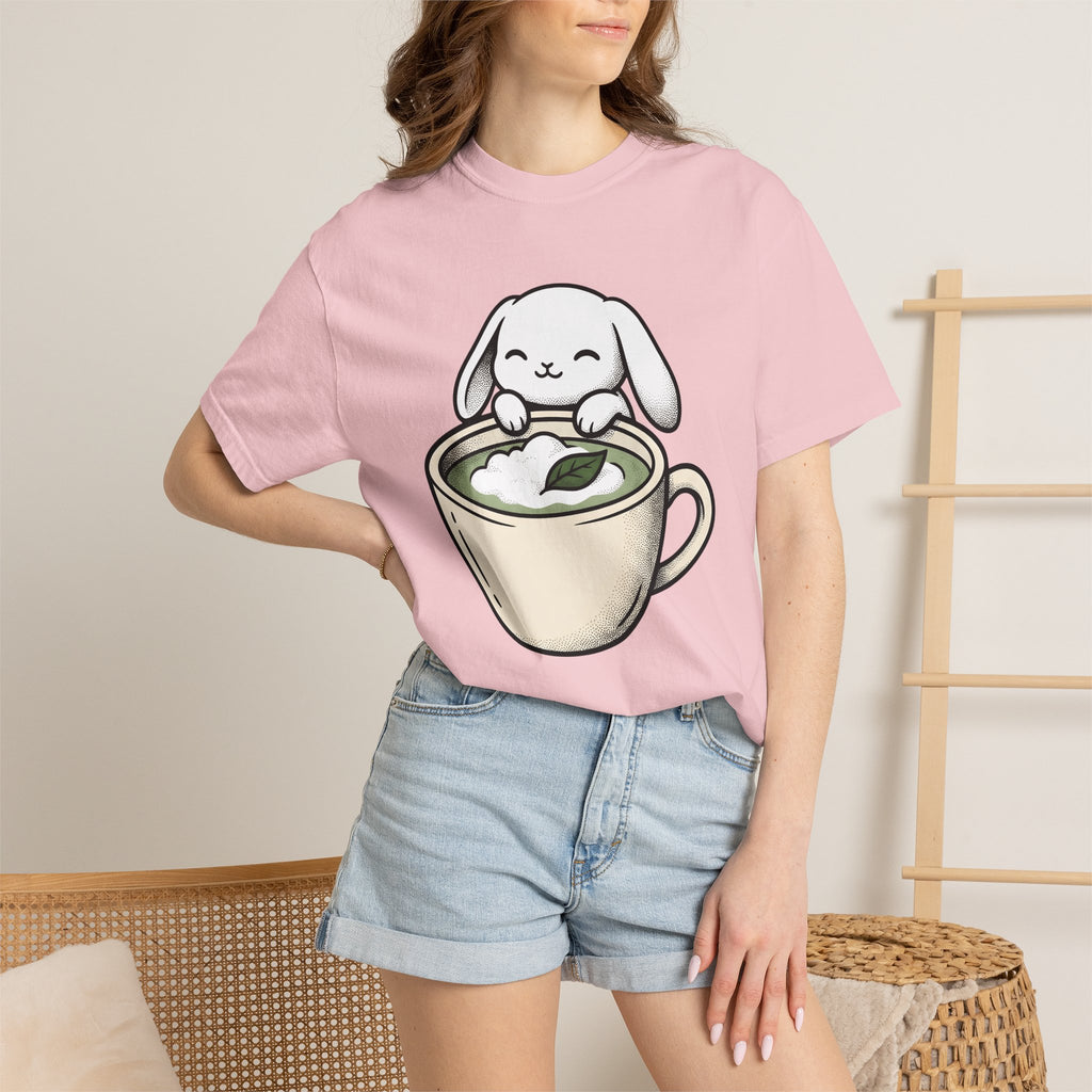 Rabbit Coffee Mug Shirt Coffee Pet Gift Women Cute Tee Bunny T-Shirt Coffee Fan Animal Graphic Cute Tshirt Simple Plant Tshirt