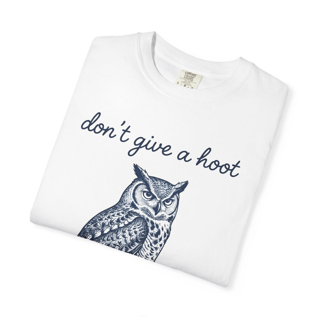 Owl Illustration Shirt Funny Pets Gift Women Hand Drawn Tee Owl T-Shirt Humor Fan Hoot Graphic Animal Cartoon Tree Branch Tshirt