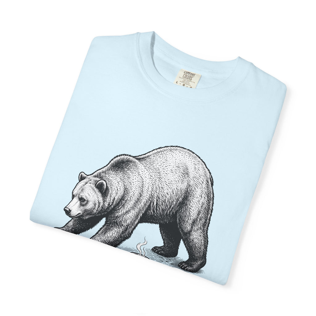 Bear Latte Shirt Coffee Outdoors Gift Women Sketch Tee Latte Art T-Shirt Coffee Fan Coffee Art Tshirt Adventure Graphic Retro Cup Tshirt