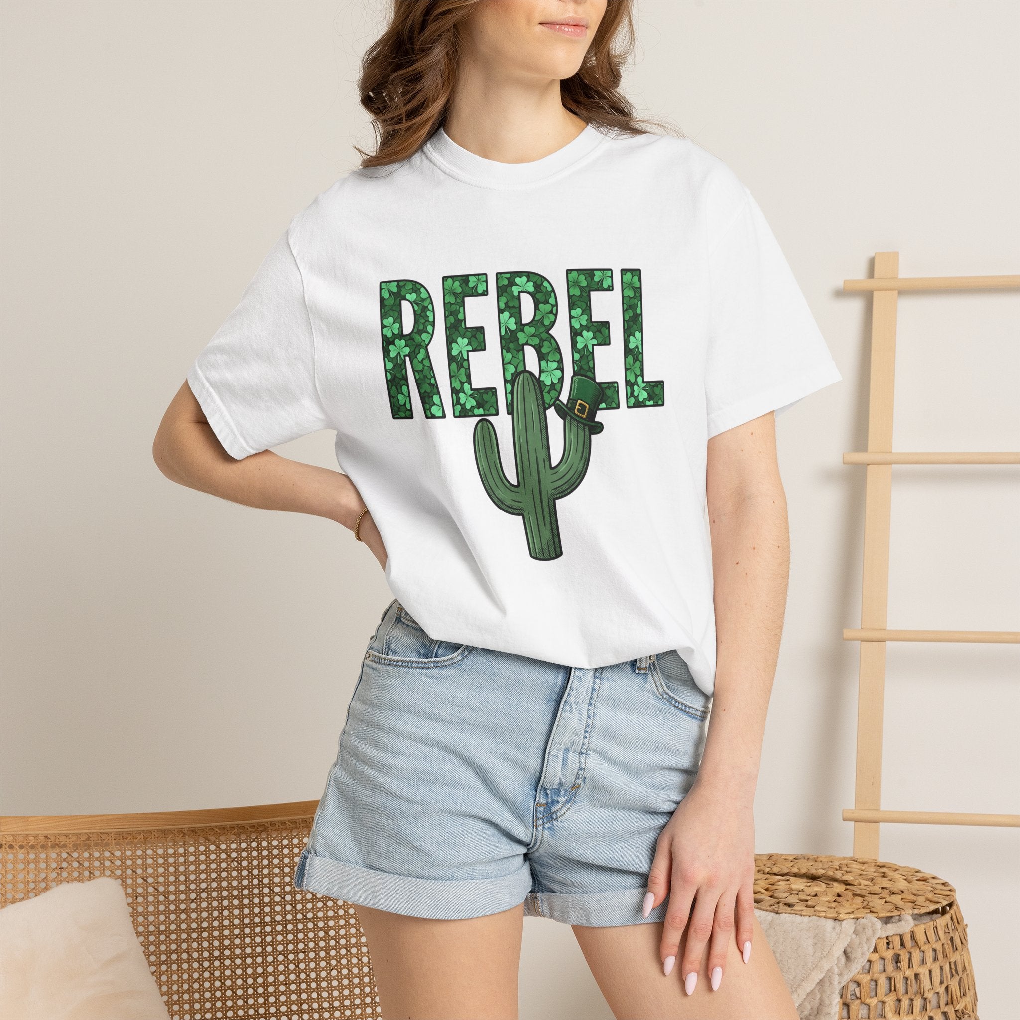 Cactus Illustration Shirt St Patrick's Day Joke Gift Women Modern Tee Succulent T-Shirt Shamrock Fan Retro Tshirt Pun Graphic Vintage Irish