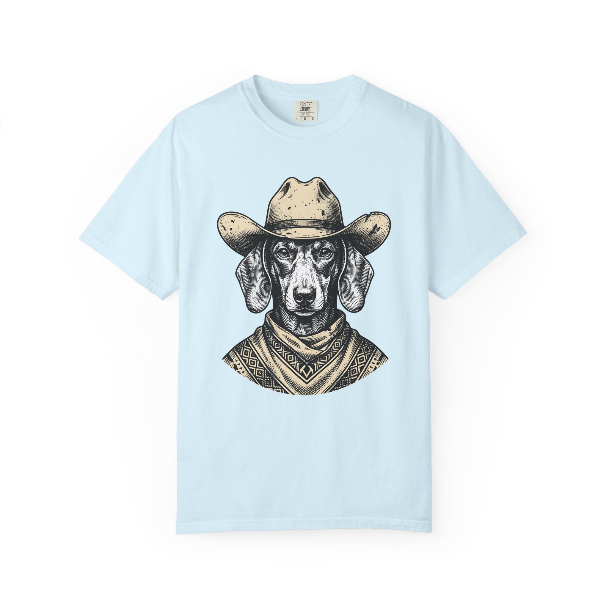 Cowboy Dog Shirt Dog Ranch Gift Women Old-Fashioned Tee Cowdog T-Shirt Dog Fan Retro Tshirt Farm Graphic Doodle Kerchief Tshirt