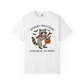 Raccoon Pumpkin Shirt Halloween Wildlife Gift Women Cartoon Tee Trash Panda T-Shirt Horror Fan Toon Tshirt Animal Graphic Hand Drawn Bats