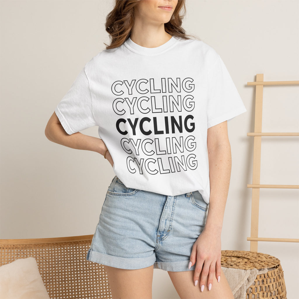 Bike Lettering Shirt Cycling Gym Gift Women Strong Tee Typography T-Shirt Cyclist Enthusiast Bold Tshirt Fitness Graphic Simple Design